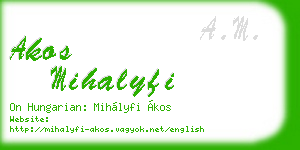 akos mihalyfi business card